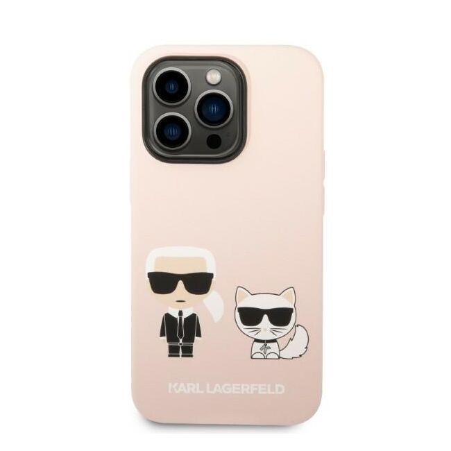 Husa pentru  iPhone 14 Pro  Karl Lagerfeld - Silicone MagSafe - roz deschis