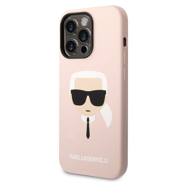 Husa pentru  iPhone 14 Pro  Karl Lagerfeld - Silicone MagSafe - roz neon