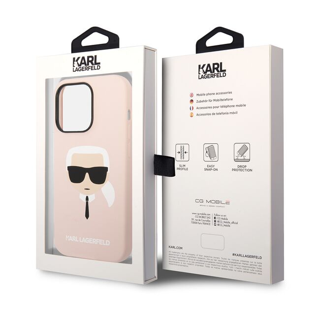 Husa pentru  iPhone 14 Pro  Karl Lagerfeld - Silicone MagSafe - roz neon