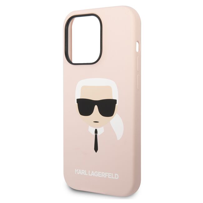 Husa pentru  iPhone 14 Pro  Karl Lagerfeld - Silicone MagSafe - roz neon
