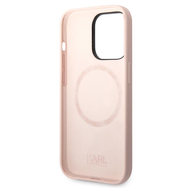 Husa pentru  iPhone 14 Pro  Karl Lagerfeld - Silicone MagSafe - roz neon