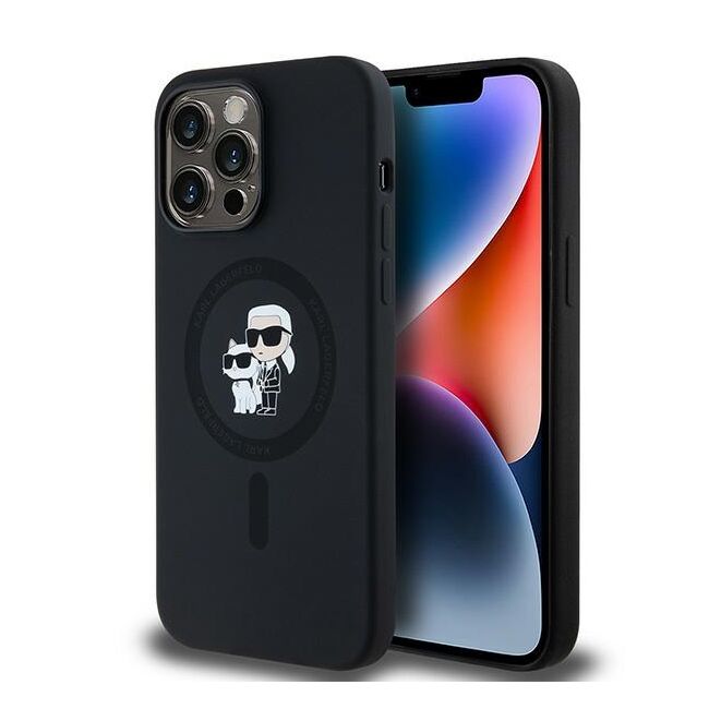 Husa pentru  iPhone 14 Pro Max Karl Lagerfeld - Silicone MagSafe - negru denim