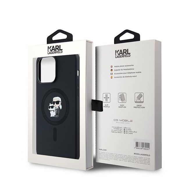 Husa pentru  iPhone 14 Pro Max Karl Lagerfeld - Silicone MagSafe - negru denim