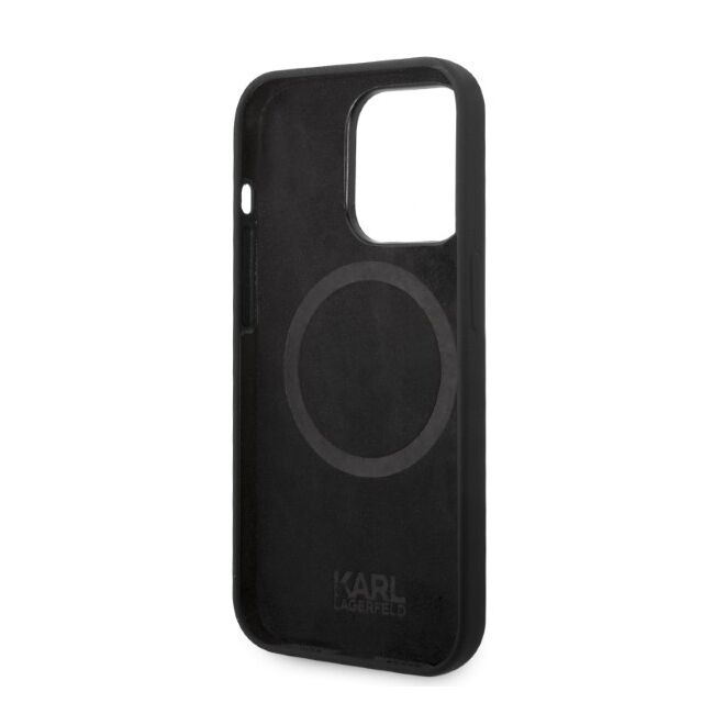 Husa pentru  iPhone 14 Pro Max Karl Lagerfeld - Silicone MagSafe - negru