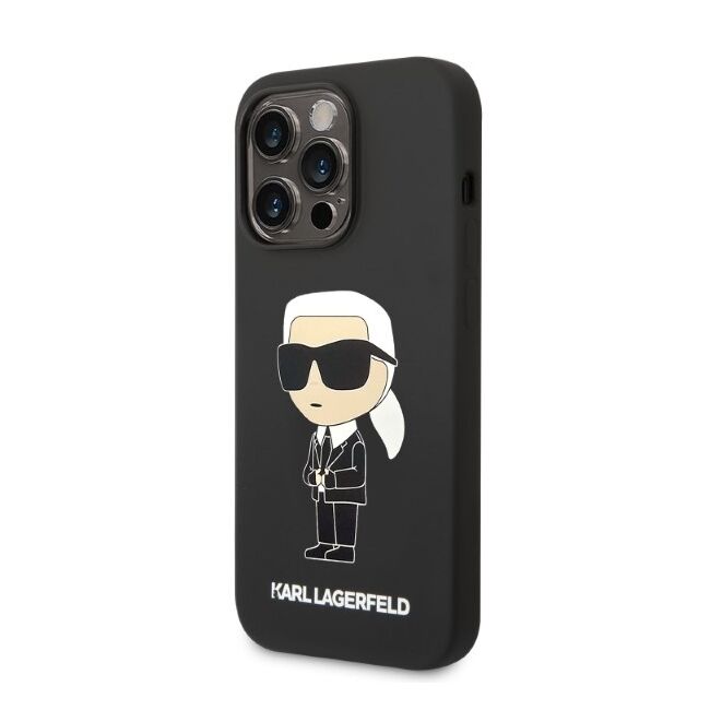 Husa pentru  iPhone 14 Pro Max Karl Lagerfeld - Silicone MagSafe - negru