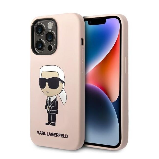 Husa pentru  iPhone 14 Pro Max Karl Lagerfeld - Silicone MagSafe - roz