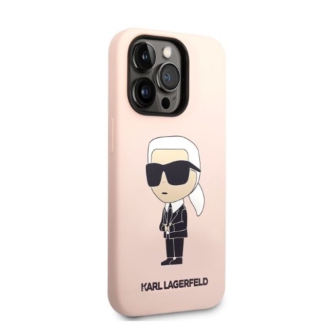 Husa pentru  iPhone 14 Pro Max Karl Lagerfeld - Silicone MagSafe - roz
