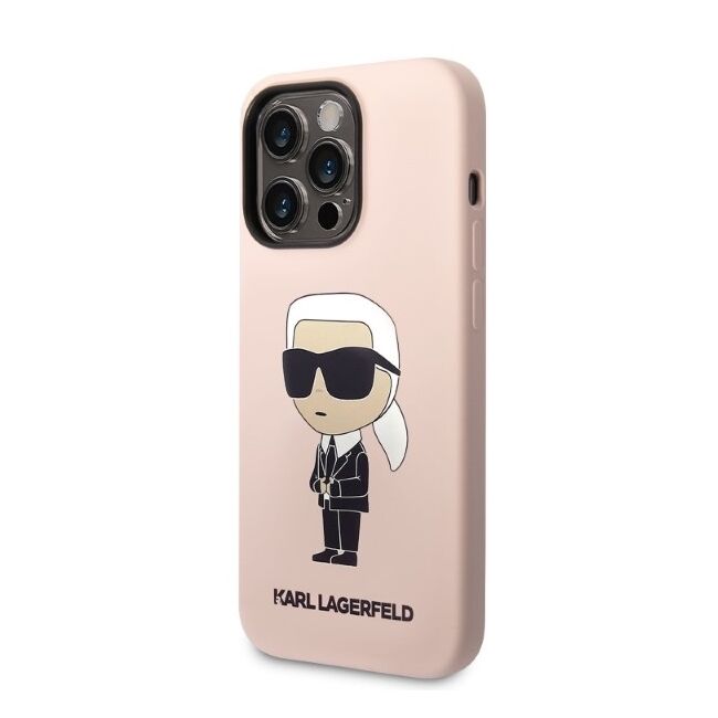 Husa pentru  iPhone 14 Pro Max Karl Lagerfeld - Silicone MagSafe - roz