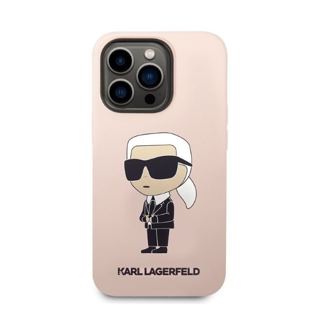 Husa pentru  iPhone 14 Pro Max Karl Lagerfeld - Silicone MagSafe - roz