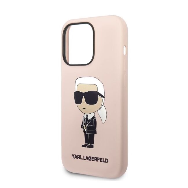 Husa pentru  iPhone 14 Pro Max Karl Lagerfeld - Silicone MagSafe - roz