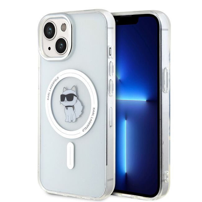 Husa pentru  iPhone 15 Karl Lagerfeld - IML MagSafe - alb
