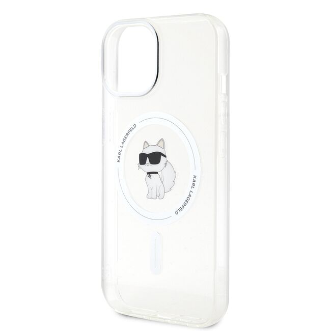 Husa pentru  iPhone 15 Karl Lagerfeld - IML MagSafe - alb