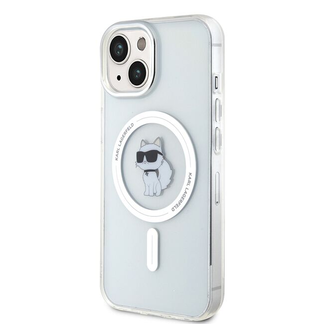 Husa pentru  iPhone 15 Karl Lagerfeld - IML MagSafe - alb