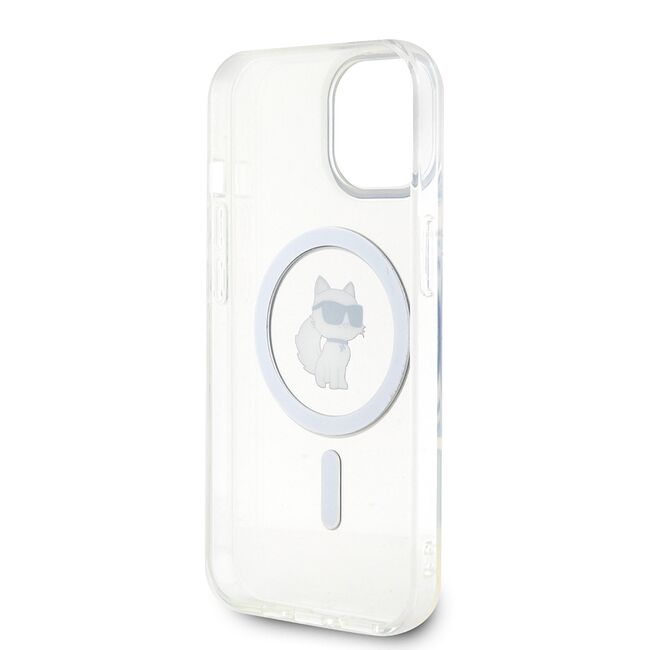 Husa pentru  iPhone 15 Karl Lagerfeld - IML MagSafe - alb
