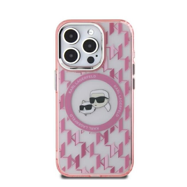 Husa pentru  iPhone 15 Karl Lagerfeld - IML MagSafe - roz pudrat