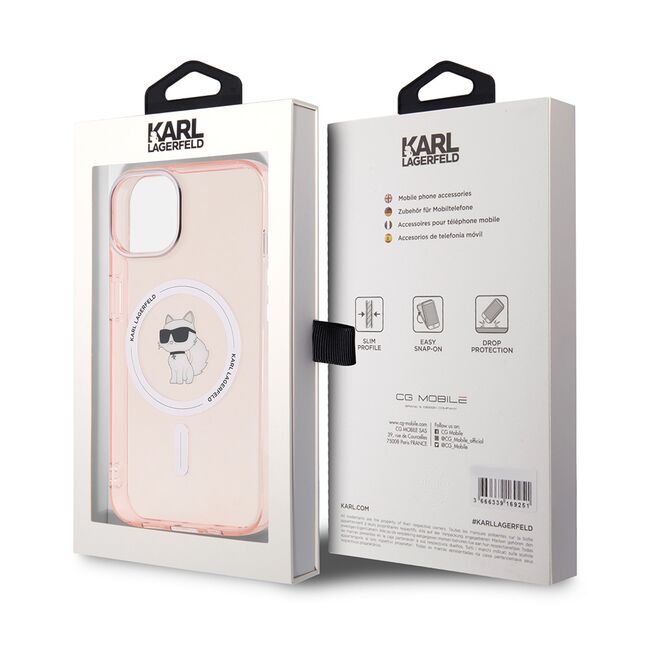 Husa pentru  iPhone 14 Karl Lagerfeld - IML MagSafe - roz