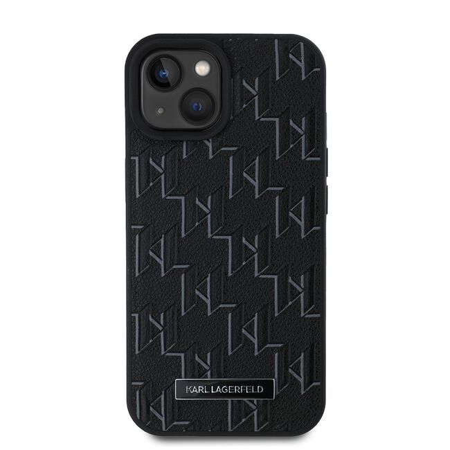 Husa pentru  iPhone 15 Karl Lagerfeld - Leather MagSafe - negru