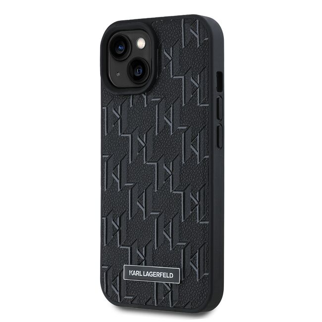 Husa pentru  iPhone 15 Karl Lagerfeld - Leather MagSafe - negru
