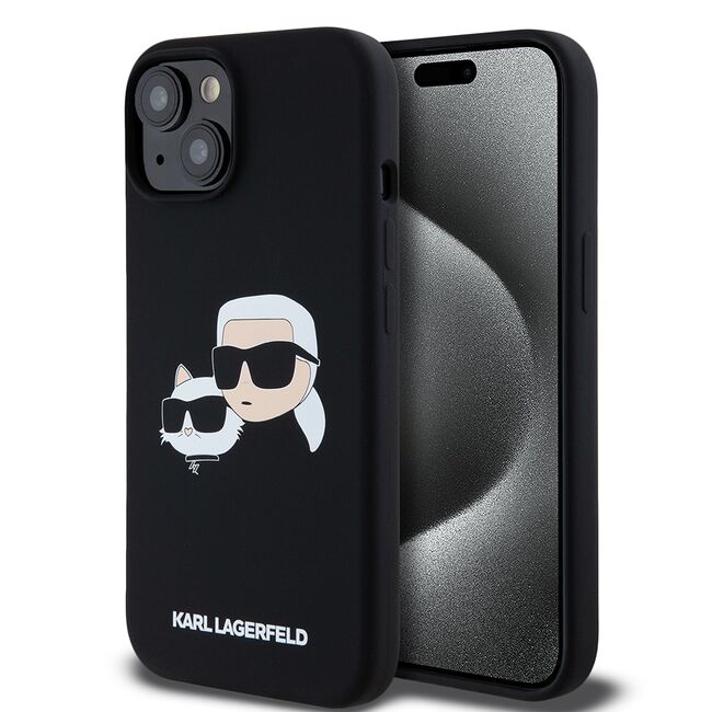 Husa pentru  iPhone 15 Karl Lagerfeld - Silicone MagSafe - negru royal