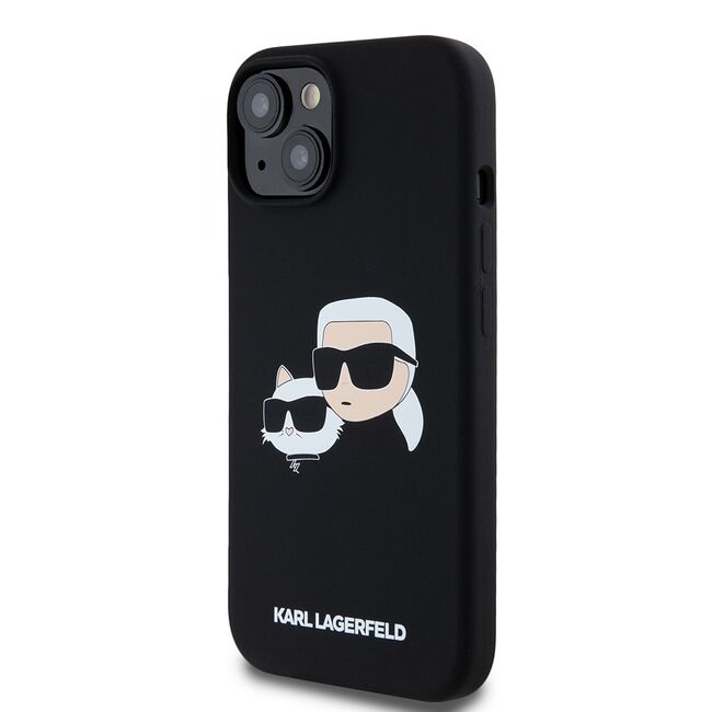 Husa pentru  iPhone 15 Karl Lagerfeld - Silicone MagSafe - negru royal