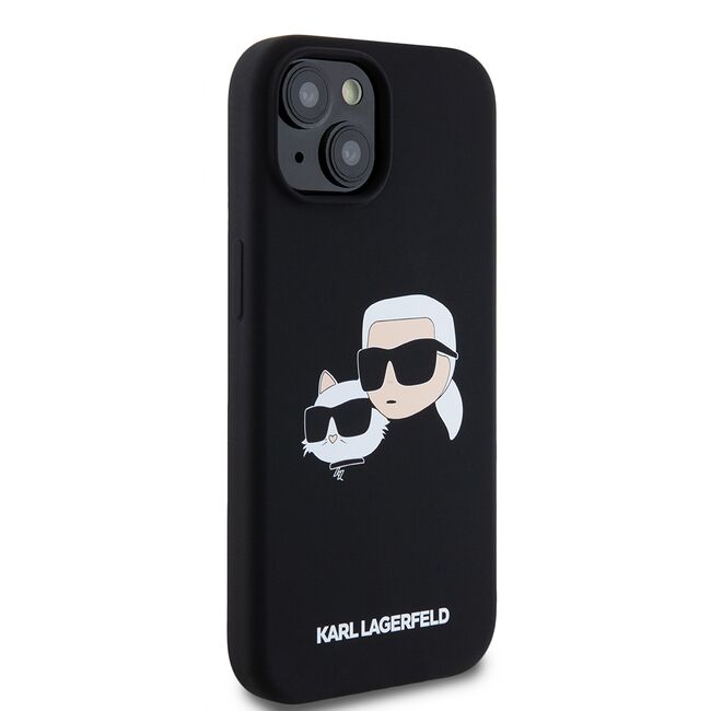 Husa pentru  iPhone 15 Karl Lagerfeld - Silicone MagSafe - negru royal