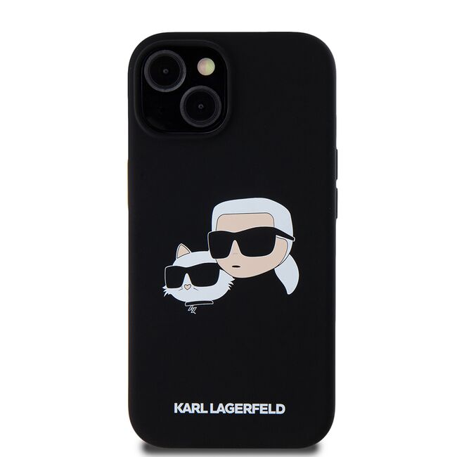 Husa pentru  iPhone 15 Karl Lagerfeld - Silicone MagSafe - negru royal