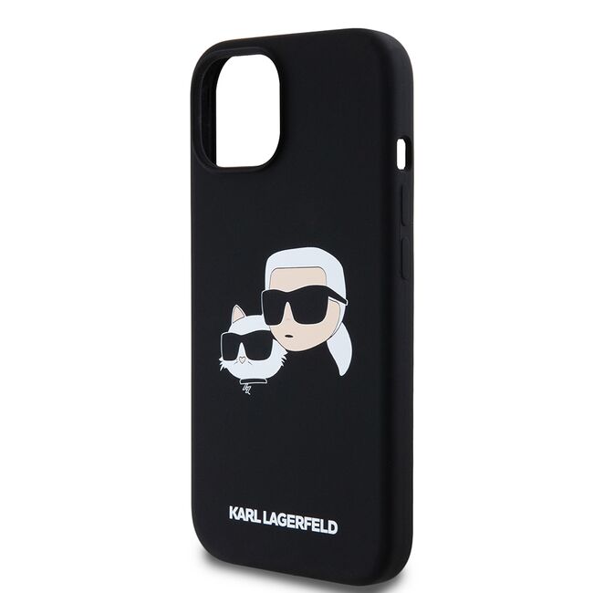 Husa pentru  iPhone 15 Karl Lagerfeld - Silicone MagSafe - negru royal