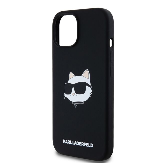 Husa pentru  iPhone 15 Karl Lagerfeld - Silicone MagSafe - negru