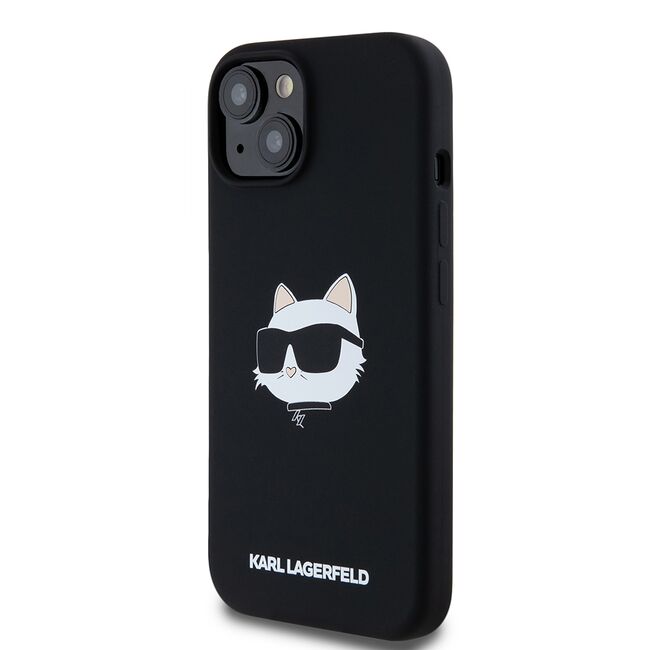 Husa pentru  iPhone 15 Karl Lagerfeld - Silicone MagSafe - negru