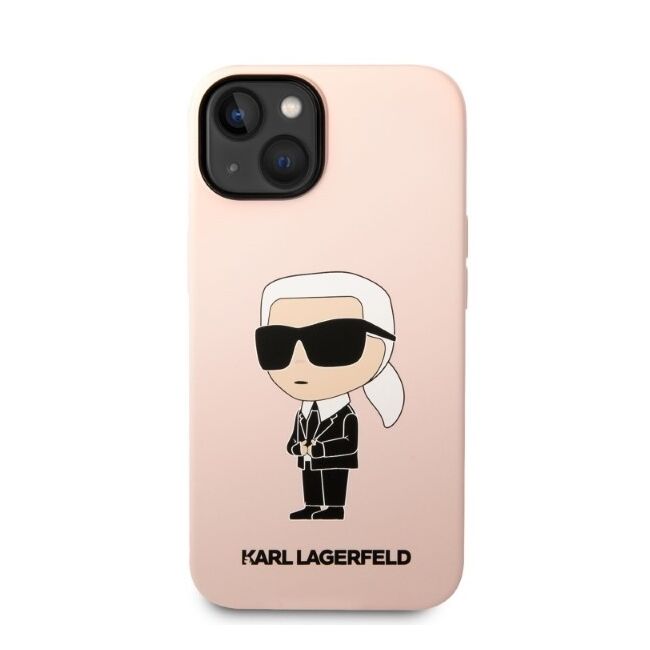 Husa pentru  iPhone 15 Karl Lagerfeld - Silicone MagSafe - roz