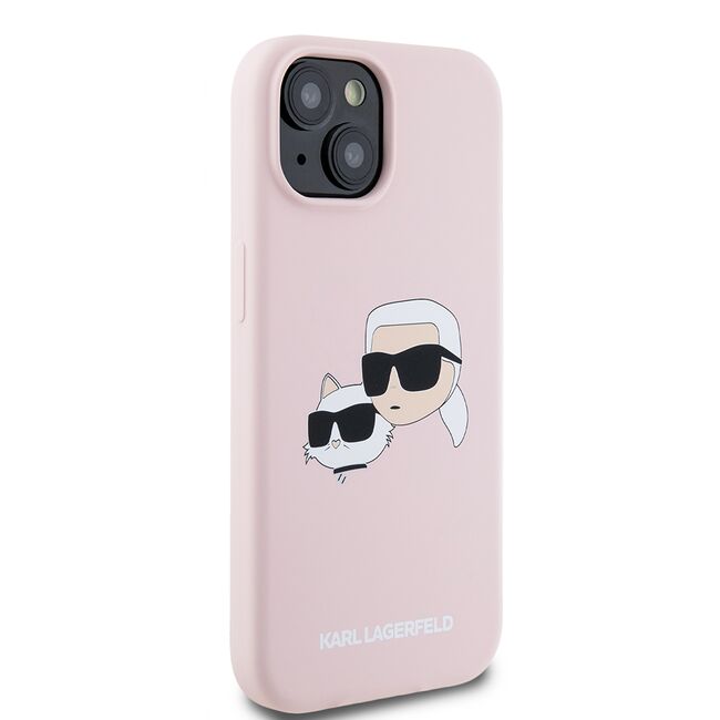 Husa pentru  iPhone 15 Karl Lagerfeld - Silicone MagSafe - roz