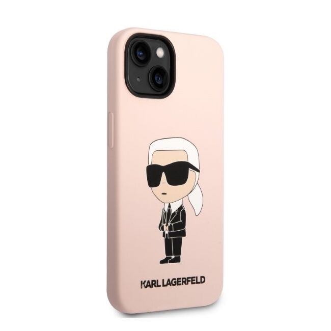 Husa pentru  iPhone 15 Karl Lagerfeld - Silicone MagSafe - roz