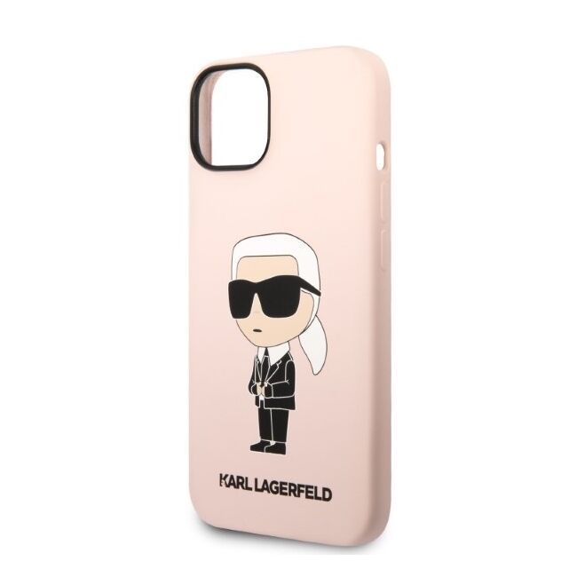 Husa pentru  iPhone 15 Karl Lagerfeld - Silicone MagSafe - roz