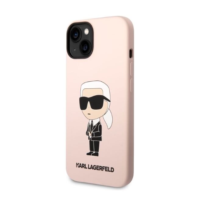 Husa pentru  iPhone 15 Karl Lagerfeld - Silicone MagSafe - roz