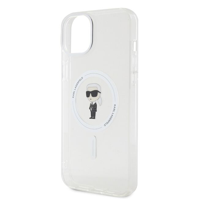Husa pentru  iPhone 15 Plus Karl Lagerfeld - IML MagSafe - transparent negru