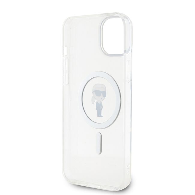 Husa pentru  iPhone 15 Plus Karl Lagerfeld - IML MagSafe - transparent negru
