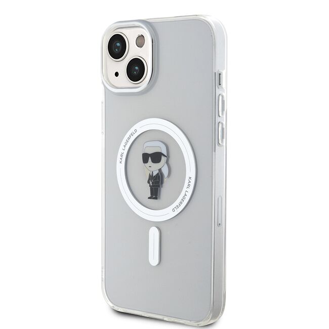 Husa pentru  iPhone 15 Plus Karl Lagerfeld - IML MagSafe - transparent negru