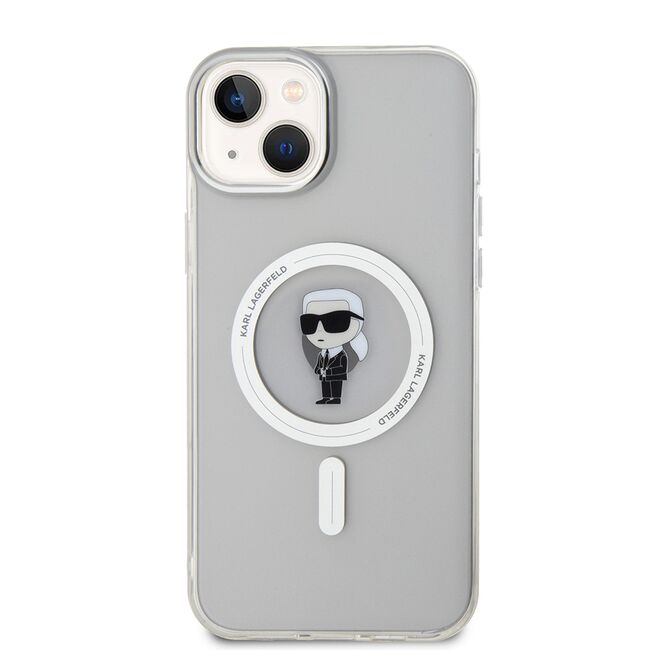 Husa pentru  iPhone 15 Plus Karl Lagerfeld - IML MagSafe - transparent negru