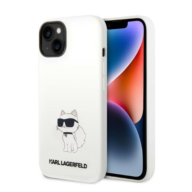 Husa pentru  iPhone 15 Plus Karl Lagerfeld - Silicone MagSafe - alb