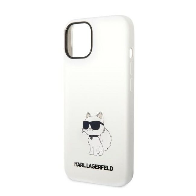 Husa pentru  iPhone 15 Plus Karl Lagerfeld - Silicone MagSafe - alb