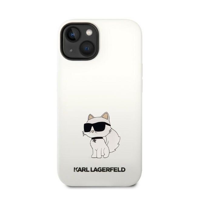 Husa pentru  iPhone 15 Plus Karl Lagerfeld - Silicone MagSafe - alb