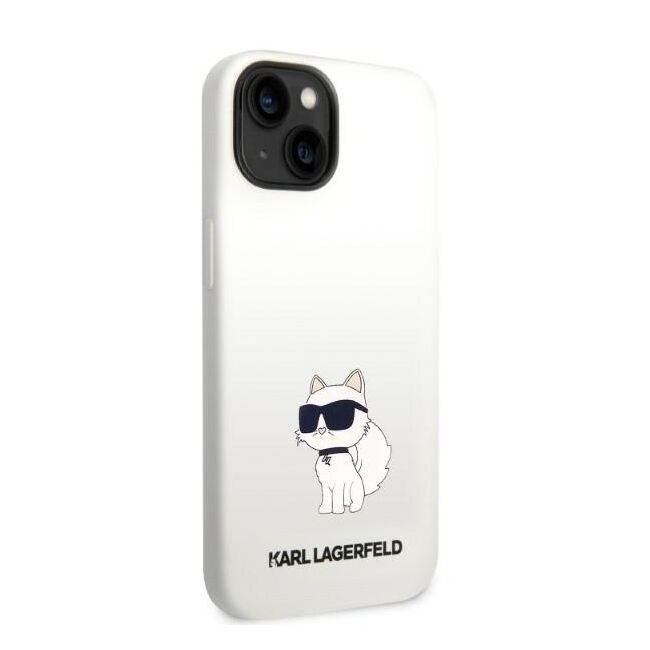 Husa pentru  iPhone 15 Plus Karl Lagerfeld - Silicone MagSafe - alb