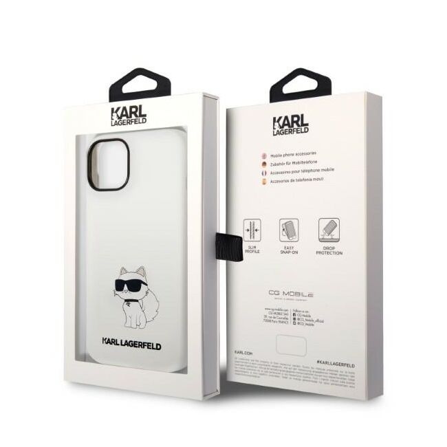 Husa pentru  iPhone 15 Plus Karl Lagerfeld - Silicone MagSafe - alb