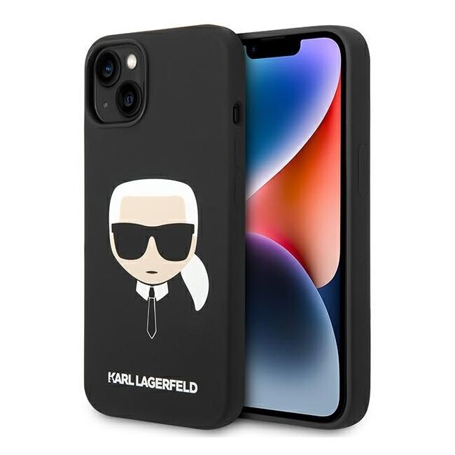 Husa pentru  iPhone 15 Plus Karl Lagerfeld - Silicone MagSafe - negru darth vader