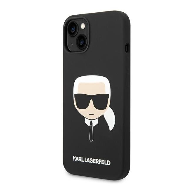 Husa pentru  iPhone 15 Plus Karl Lagerfeld - Silicone MagSafe - negru darth vader