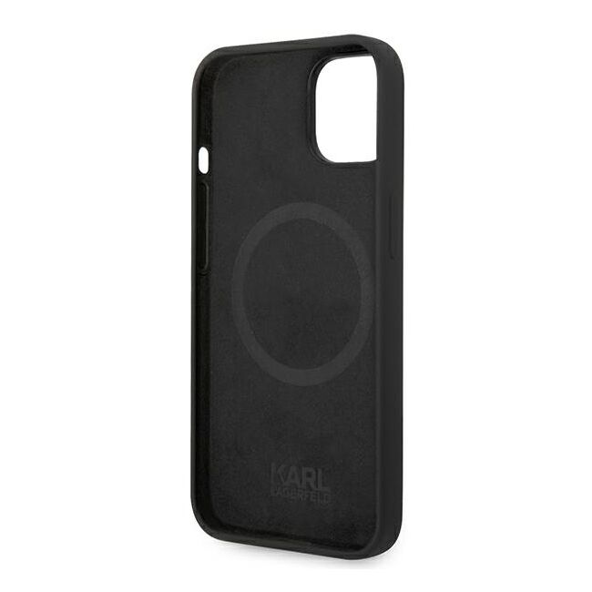 Husa pentru  iPhone 15 Plus Karl Lagerfeld - Silicone MagSafe - negru darth vader