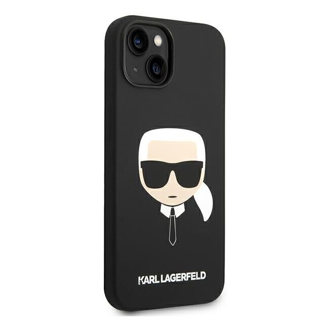 Husa pentru  iPhone 15 Plus Karl Lagerfeld - Silicone MagSafe - negru darth vader