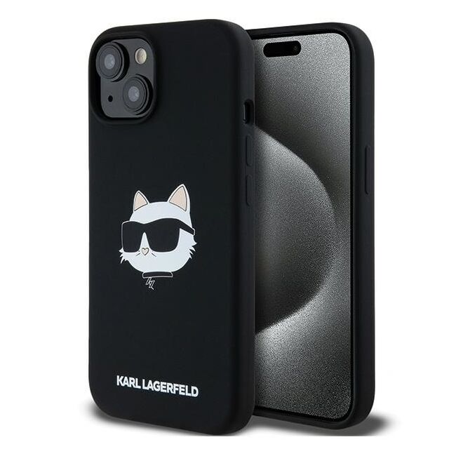 Husa pentru  iPhone 15 Plus Karl Lagerfeld - Silicone MagSafe - negru denim