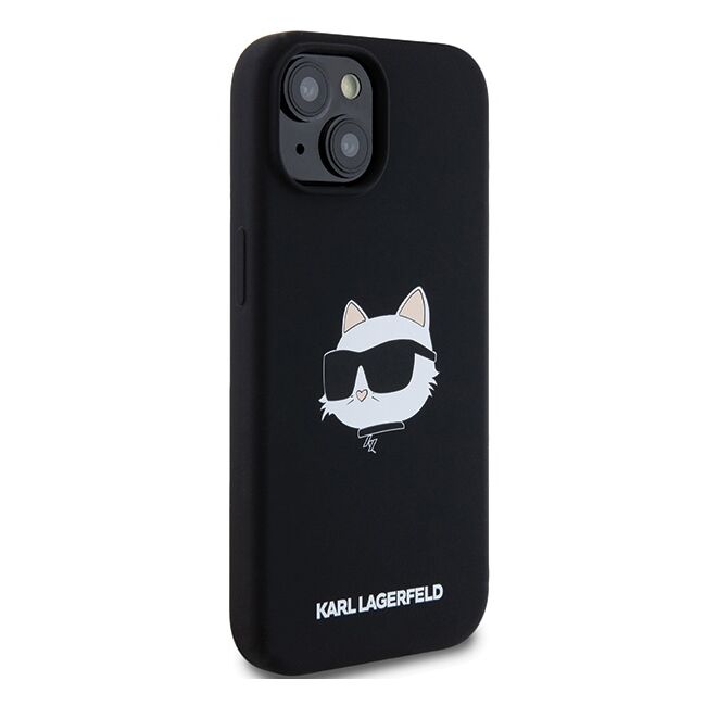 Husa pentru  iPhone 15 Plus Karl Lagerfeld - Silicone MagSafe - negru denim