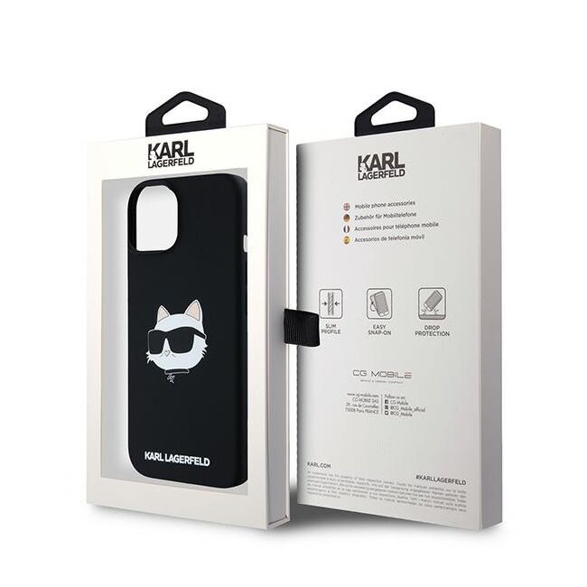 Husa pentru  iPhone 15 Plus Karl Lagerfeld - Silicone MagSafe - negru denim